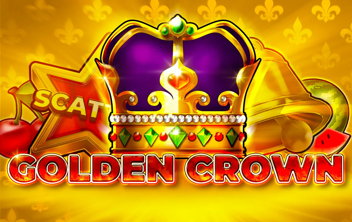 Corona dorada y estrella Scatter sobre el fondo dorado de Golden Crown Extreme